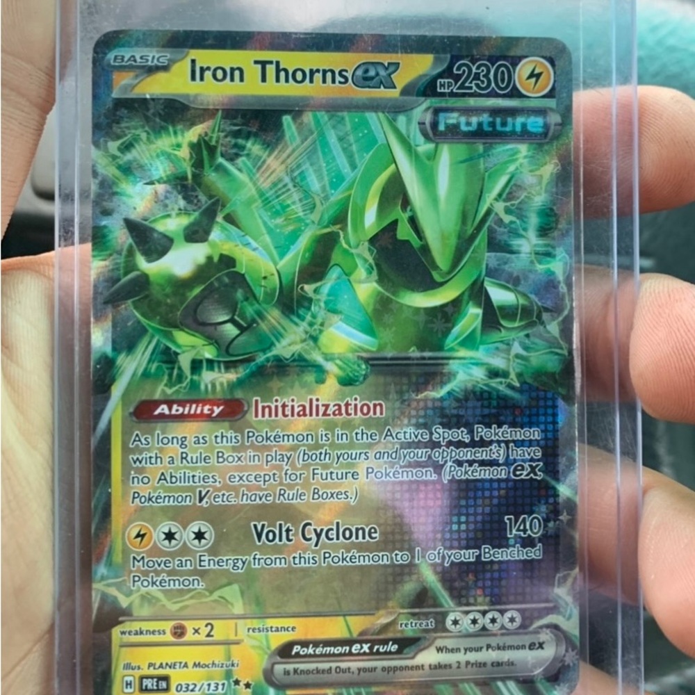 Pokemon Iron Thorns EX Card - Green and Black